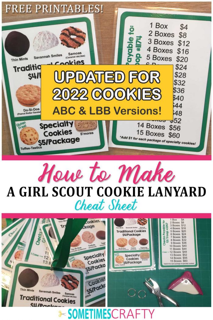 Free LBB &amp; ABC Girl Scout Cookie Card Lanyard Printables - Sometimes Crafty