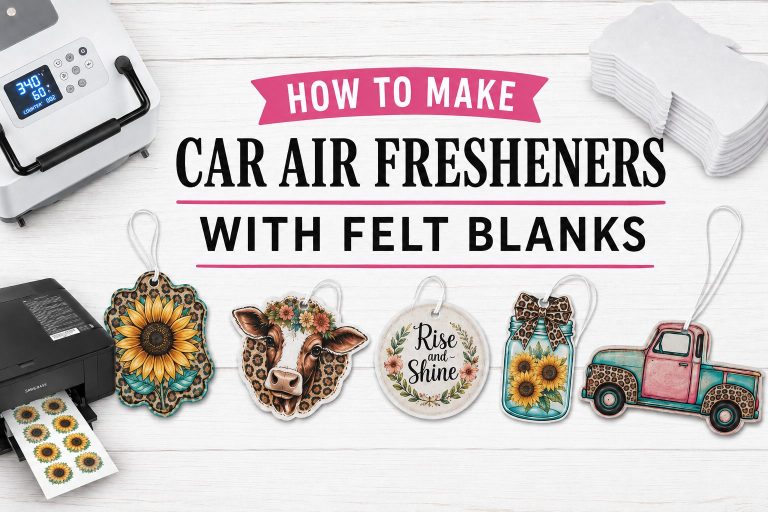 How to make custom car air fresheners with sublimation felt blanks, a printer, and a heat press.