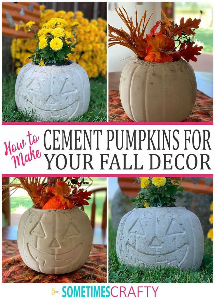 Cement Pumpkins for Indoor or Outdoor Fall Decor