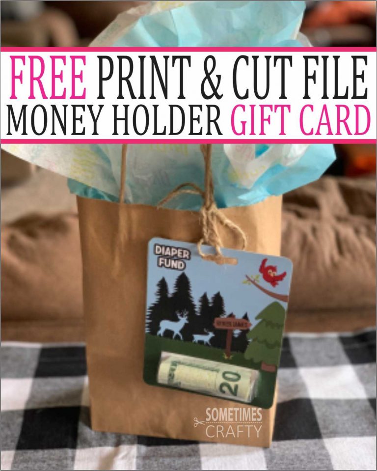 Money Holder Card - Free Print and Cut File - Sometimes Crafty