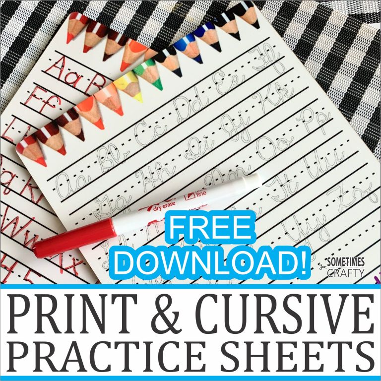 Dry Erase Practice Sheets - Free Printables! - Sometimes Crafty