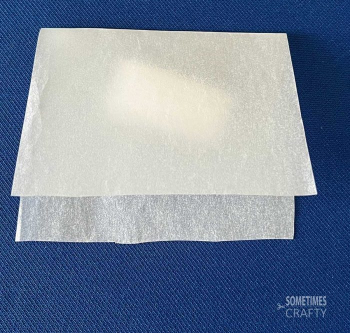 Sublimation blanks covered with parchment paper